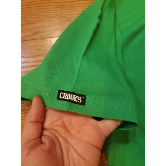 Crooks & Castles T-shirt Men's Size XL Green Logo Short Sleeves Streetwear NWT - Picture 5 of 8
